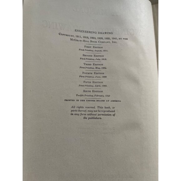 A Manual Of Engineering Drawing By Thomas E. French 1941 Sixth Edition Hardcover - Picture 11 of 16